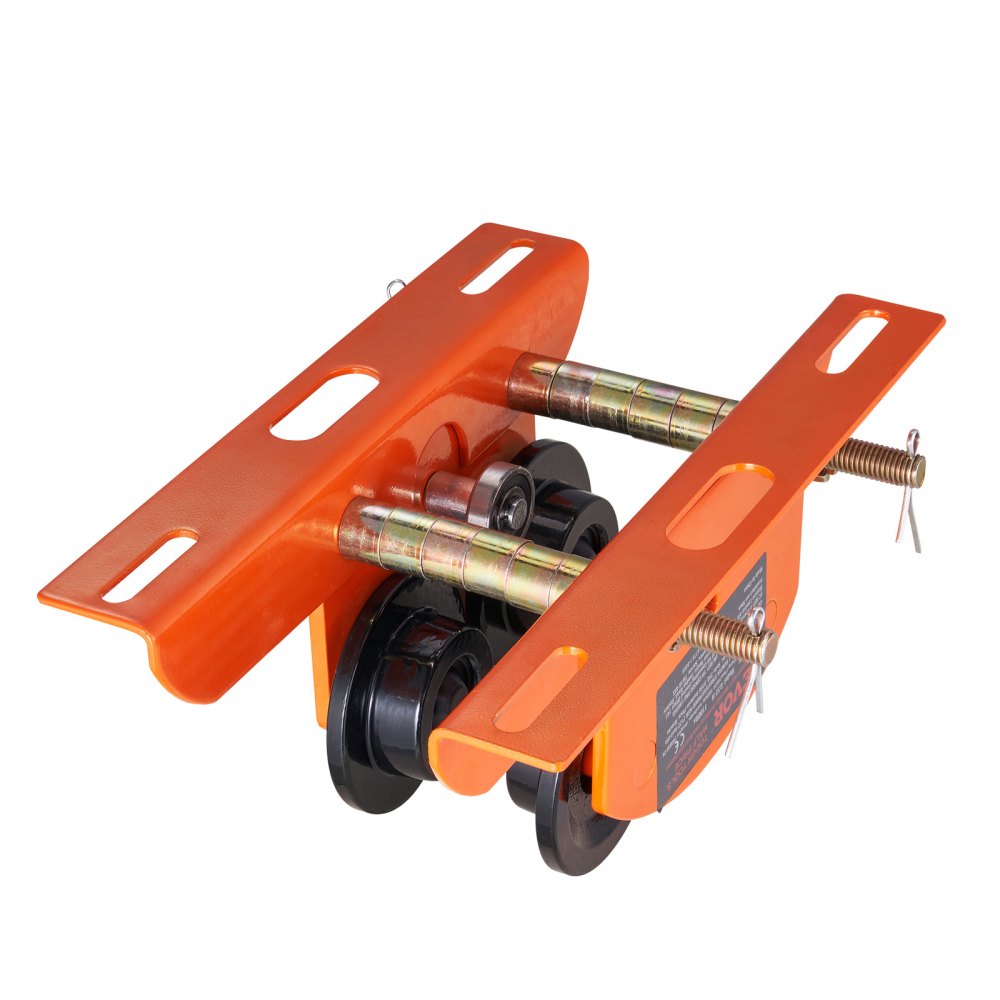 VEVOR Carro Portapolipasto Eléctrico Carga de 0,5 T Carro con Viga de Empuje de Acero Aleado Ancho Ajustable 60-120 mm con Ruedas para Polipasto PA200 PA250 PA300 PA400 PA500 Viga I Recta y Curva