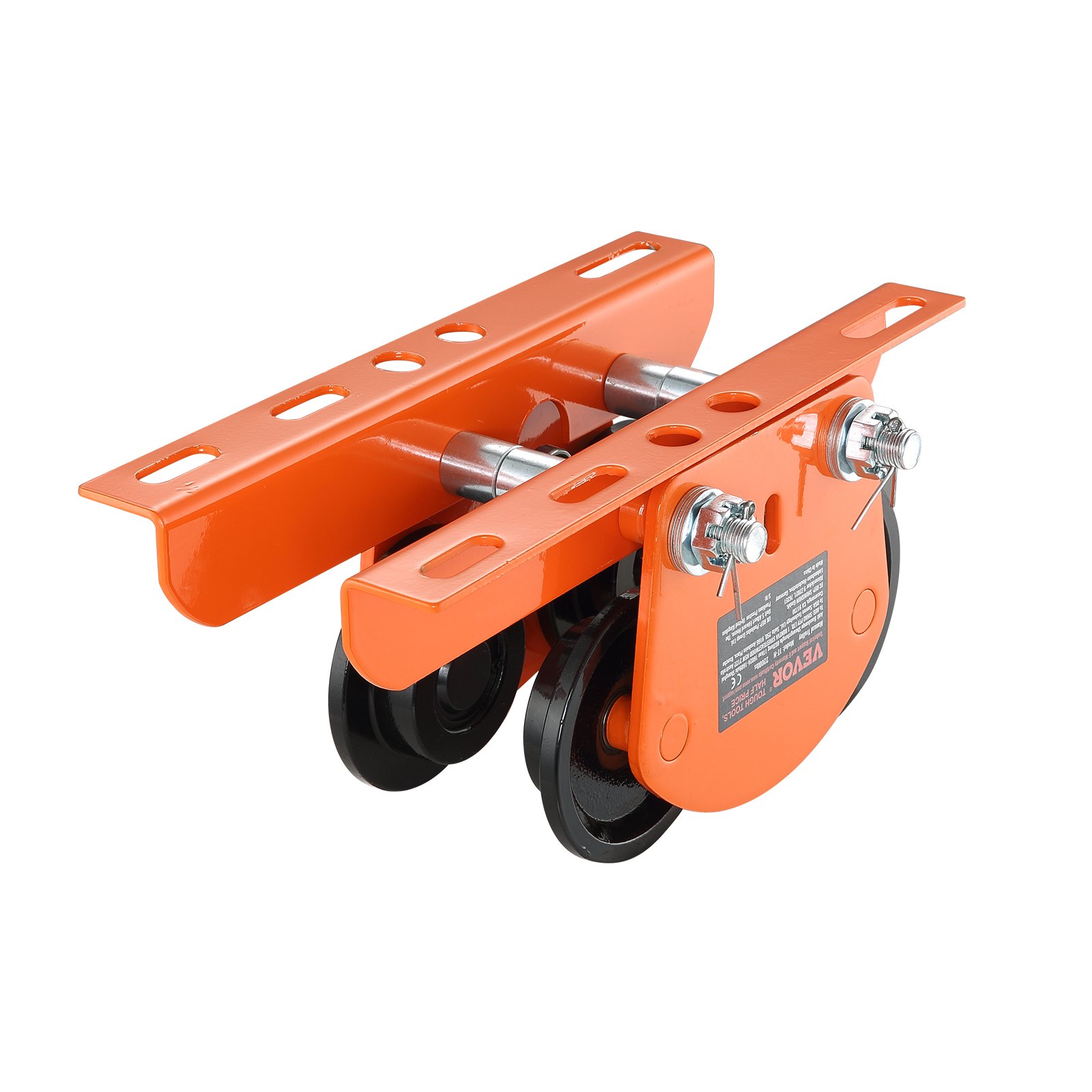 VEVOR Carro Portapolipasto Eléctrico Carga de 1 T Carro con Viga de Empuje de Acero Aleado Ancho Ajustable 68-110 mm con Ruedas para Polipasto PA200 PA250 PA300 PA400 PA500 Viga I Recta y Curva
