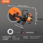 VEVOR Electric Concrete Saw, 305 mm, High-Performance Circular Saw 2800 W, Cutting Depth 114 mm, Wet/Dry Disc Saw with Water Pipe, Water Pump, Saw Blade, for Stone and Brick