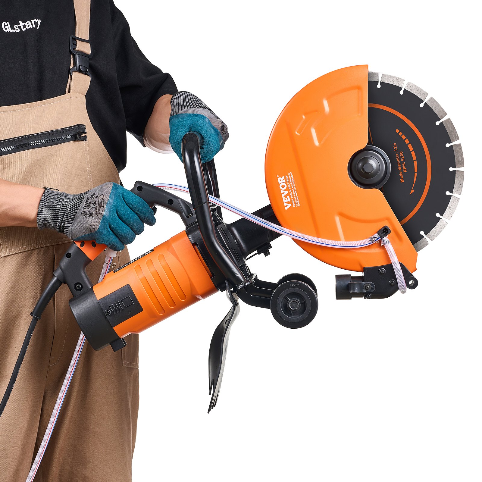 VEVOR Sierra Eléctrica para Hormigón 305mm 2800W Sierra Circular de Alta Potencia Profundidad de Corte de 114mm Sierra de Disco Húmeda/Seca con Tubería de Agua Bomba de Agua Hoja para Piedra Ladrillo