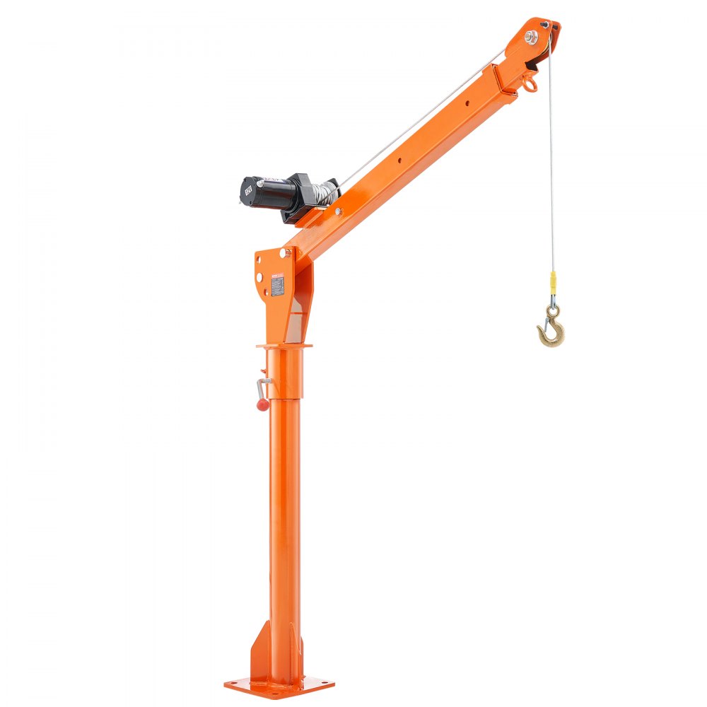 VEVOR Grúa Eléctrica para Camión Carga de 499 kg Grúa Plegable para Plataforma de Camión con Cabrestante Eléctrico de 1588 kg Grúa Pluma de Acero para Camión con Giro de 360° para Levantar Mercancías