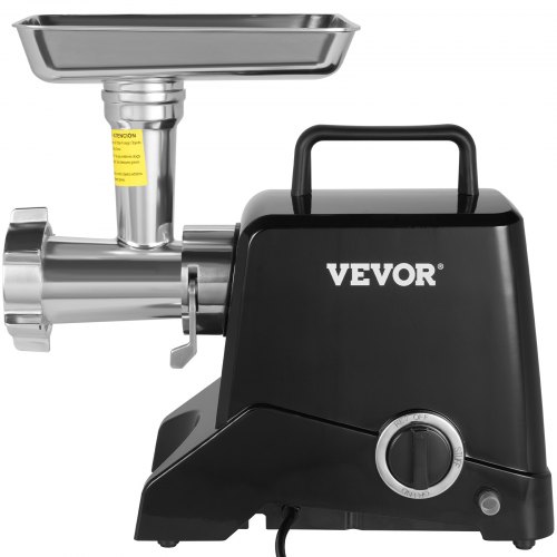 VEVOR Picadora de Carne Eléctrica de Aluminio Fundido 575W (1100W Max) Máquina de Carne Industrial Capacidad de 190 kg/h con 2 Cuchillas de Acero Inoxidable, 2 Placas de Picado, 3 Tubos de Salchicha