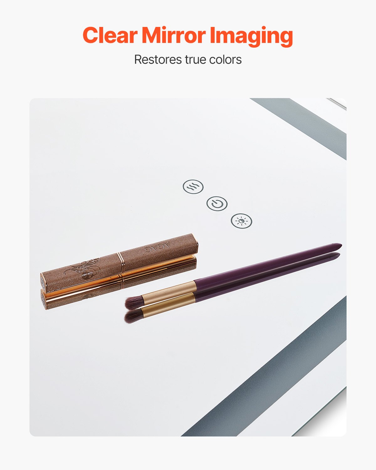 VEVOR LED bathroom mirror, cosmetic mirror (60 x 80 cm) with front and back lighting, fog-free mirror, continuously dimmable bathroom mirror with 3 color temperatures, wall mounting