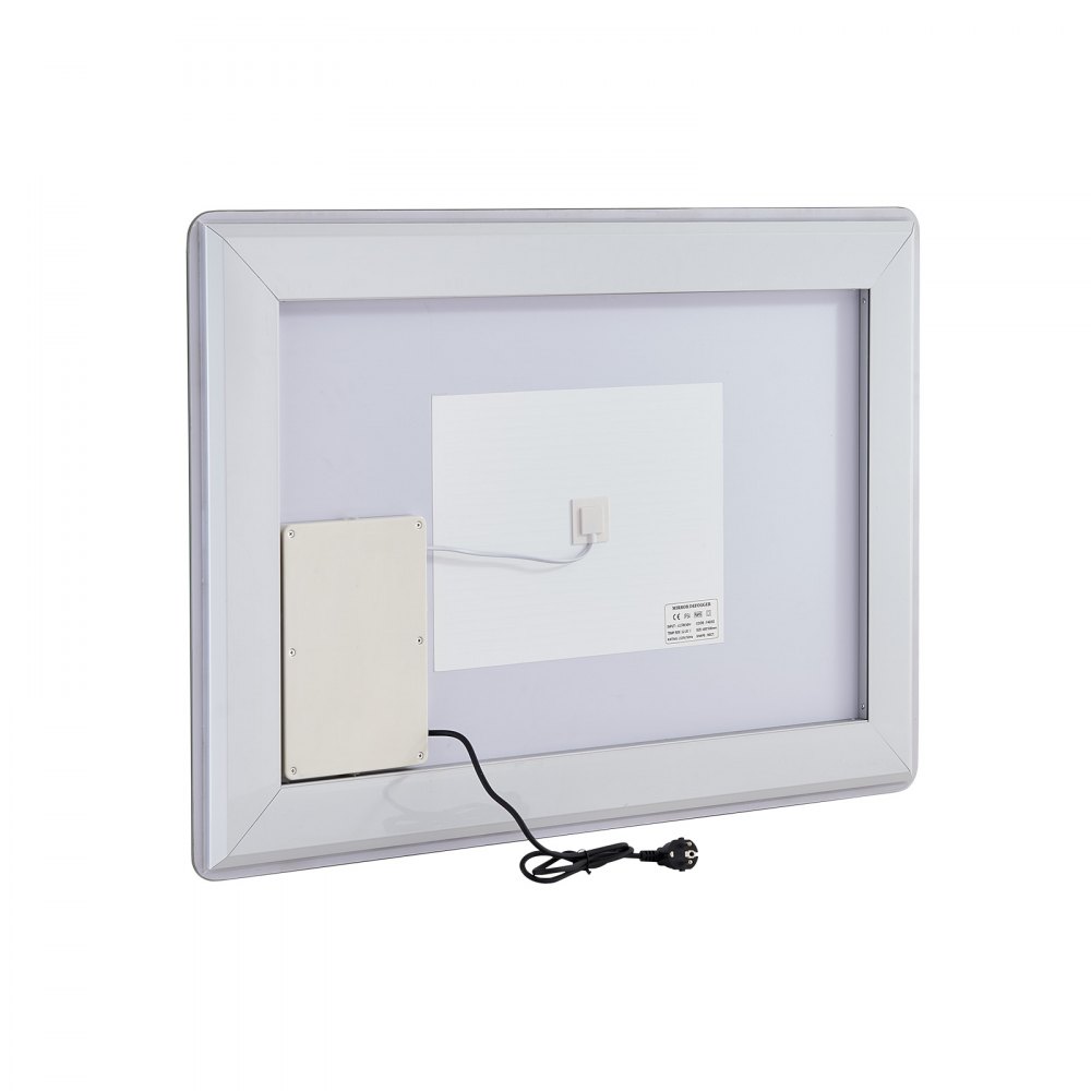 VEVOR Espejo de Tocador de Baño LED con Iluminación Frontal y Retroiluminada, con Memoria y Luces, con Temperatura Regulable de 3 Colores sin Niveles, 10-100%, Montado en la Pared, 700 x 1000 x 26 mm