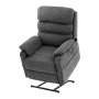 VEVOR Sillón Reclinable Eléctrico con Motor Doble y 2 Cuerdas Anticaída, Sillón Elevador con Calefacción y Masaje para Personas Mayores, Ajuste de Posición Infinito, Tamaño Mediano, Gris Oscuro