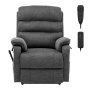 VEVOR Sillón Reclinable Eléctrico con Motor Doble y 2 Cuerdas Anticaída, Sillón Elevador con Calefacción y Masaje para Personas Mayores, Ajuste de Posición Infinito, Tamaño Mediano, Gris Oscuro