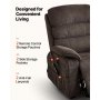 VEVOR Sillón Relax Reclinable Eléctrico, Sillón Relax de Masaje, con Reposapiés Calefacción Mando a Distancia Bolsillos Laterales de Almacenamiento, Tela Chenilla, para Salón Dormitorio, Color Marrón
