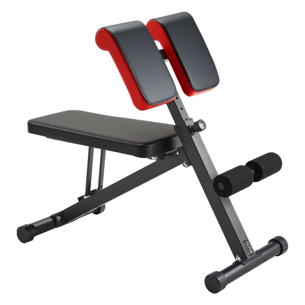 VEVOR Banco de Pesas Multifuncional para Entrenamiento de Cuerpo Completo, Banco de Hiperextensión con Silla Romana, Equipo Ajustable y Plegable de 150 kg para Entrenamiento de Espalda, Brazos
