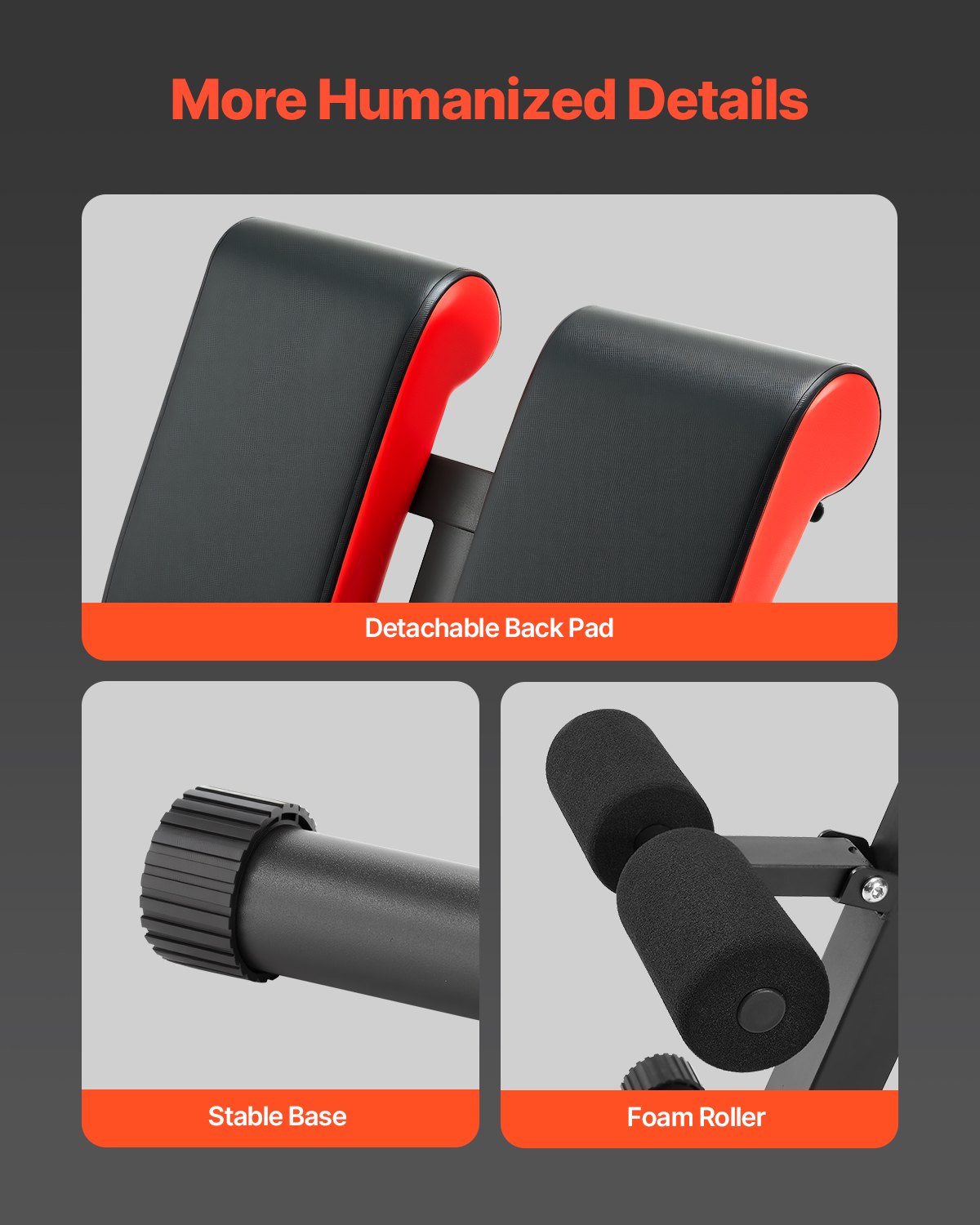 VEVOR Banco de Pesas Multifuncional para Entrenamiento de Cuerpo Completo, Banco de Hiperextensión con Silla Romana, Equipo Ajustable y Plegable de 150 kg para Entrenamiento de Espalda, Brazos