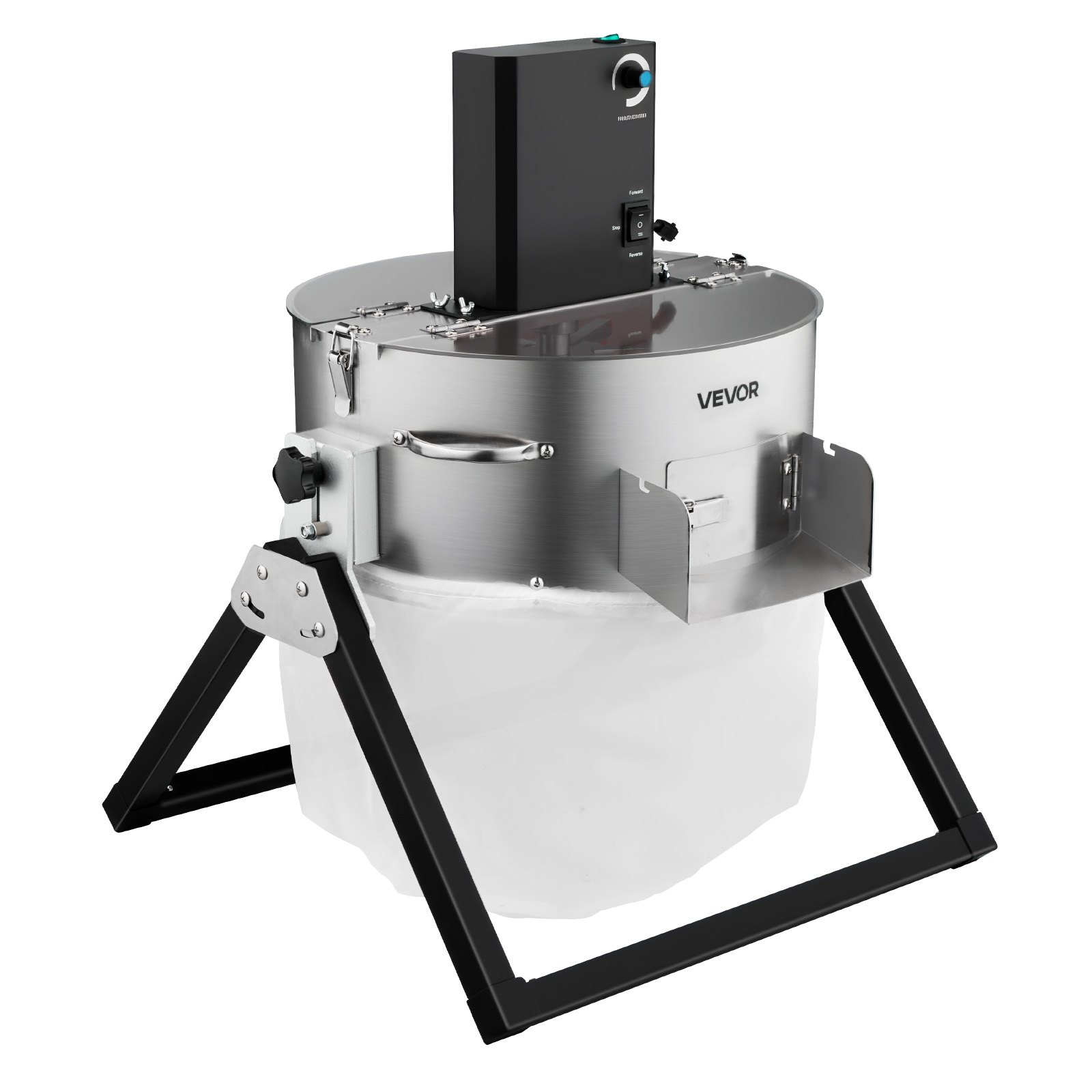 VEVOR Recortadora de Cogollos Eléctrica 370 mm con Cuchilla de Acero Inoxidable Cortador Hidropónico en Seco y Húmedo con Tapa Transparente y Bolsa de Recolección para Brotes, Hierbas Aromáticas