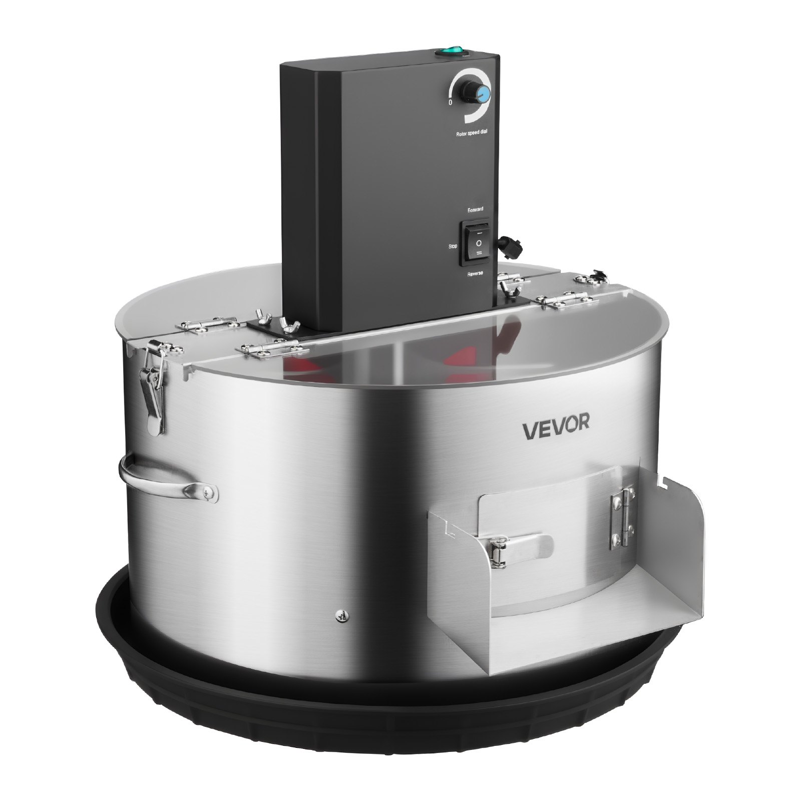 VEVOR Recortadora de Cogollos Eléctrica de 370 mm Máquina Recortadora de Hojas con Cuchilla de Acero Inoxidable para Corte Hidropónico en Seco y Húmedo con Bandeja y Tapa Transparente para Brotes
