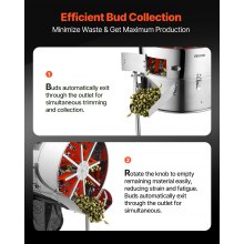 VEVOR Recortadora de Cogollos Eléctrica 415 mm Máquina Recortadora de Hojas Inclinable con Cuchilla de Acero Inoxidable y Bolsa Recolectora para Cultivo Hidropónico, para Brotes, Hierbas Aromáticas