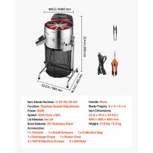 VEVOR Recortadora de Cogollos Eléctrica 415 mm Máquina Recortadora de Hojas Inclinable con Cuchilla de Acero Inoxidable y Bolsa Recolectora para Cultivo Hidropónico, para Brotes, Hierbas Aromáticas