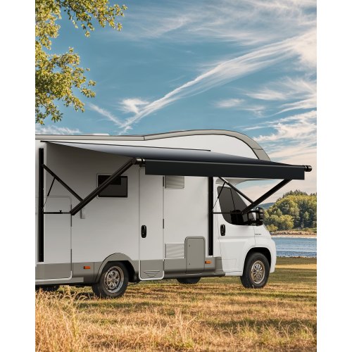 VEVOR Toldo de Repuesto Eléctrico Retráctil Modular de Vinilo para RV con Marco de Aleación de Aluminio Toldo para Remolque Exterior Apto para la Mayoría de los RVs, Negro Degradado, 4876 mm