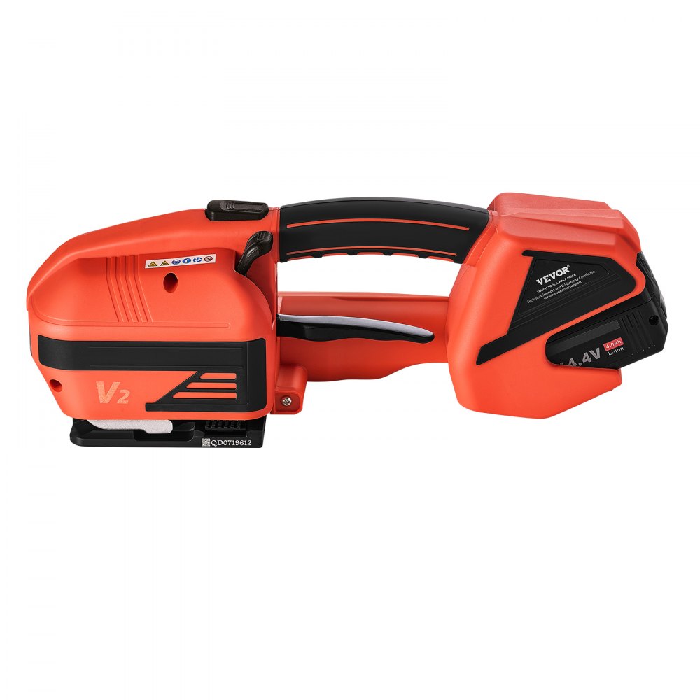 VEVOR Electric Strapping Machine, 2 x 4000mAh Batteries, Automatic Strapping Tool with Digital Display for 9-16 mm Wide PP/PET Straps, Banding Tensioner Machine for Packaging Box Pallet