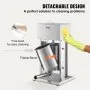 VEVOR Electric Sausage Stuffer, Sausage Filling Machine, 10 L, Stainless Steel + Aluminum, 200 W. Professional Silver Sausage Machine including 37 / 30 / 21 / 15 mm Filling Tubes, Adjustable Vertical Sausage Press