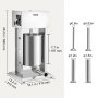 VEVOR Electric Sausage Stuffer, Sausage Filling Machine, 10 L, Stainless Steel + Aluminum, 200 W. Professional Silver Sausage Machine including 37 / 30 / 21 / 15 mm Filling Tubes, Adjustable Vertical Sausage Press