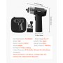VEVOR Juego de Destornilladores Inalámbricos, 0,5-5 Nm, Batería de 2500 mAh, 32 Puntas, Pantalla Digital, Luz LED y Carga Tipo C, para Reparación Eléctrica de Muebles, Negro, 141 x 119 x 46 mm