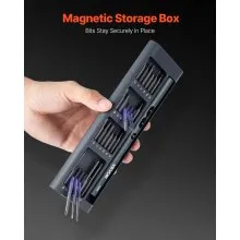 VEVOR Destornillador Eléctrico de Precisión, 48 Puntas Magnéticas, con Caja de Almacenamiento Magnética, Luz LED y Función de Carga Tipo C, a Reparar Celulares y Computadoras Portátiles, 260 RPM