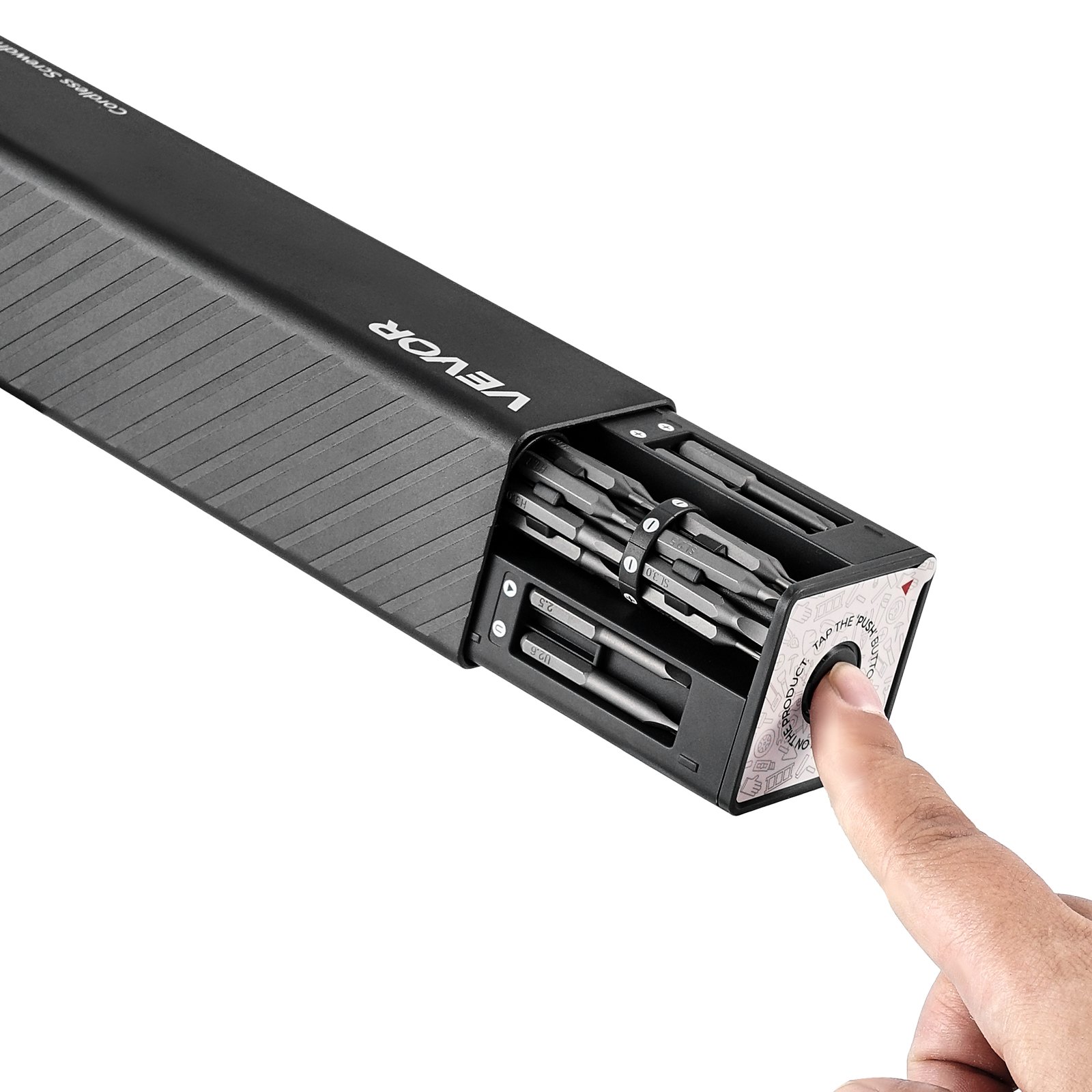 VEVOR Destornillador Eléctrico de Precisión, 52 Puntas Magnéticas, con Caja de Almacenamiento Magnética, Luz LED y Función de Carga Tipo C, a Reparar Celulares y Computadoras Portátiles, 165 RPM