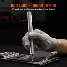 VEVOR Mini Destornillador Inalámbrico con Fuego de 24 Puntas de Destornillador Eléctrico Recargable Par Máximo Eléctrico de 0,3 Nm Manual de 3 Nm Velocidad de 170 rpm para Reparación de Gafas PC