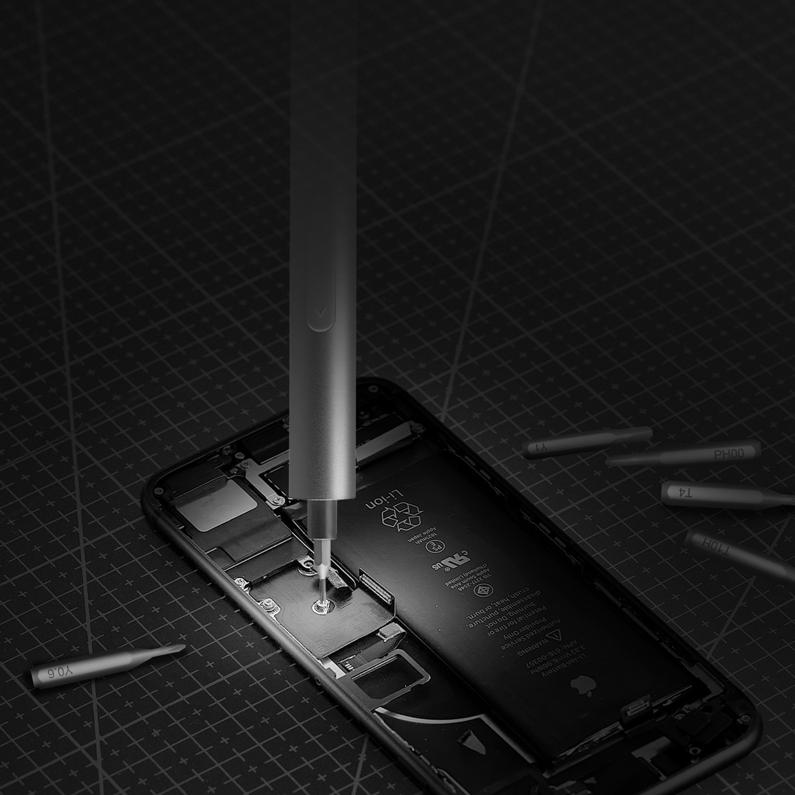 VEVOR Mini Destornillador Inalámbrico con Fuego de 24 Puntas de Destornillador Eléctrico Recargable Par Máximo Eléctrico de 0,3 Nm Manual de 3 Nm Velocidad de 170 rpm para Reparación de Gafas PC