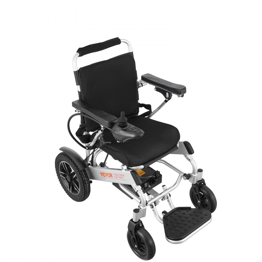VEVOR Silla de Ruedas Eléctrica para Adultos Mayores, Capacidad de Peso de 136,08 kg, 449,58 mm de Ancho, Sillas de Ruedas Motorizadas Plegables y Ligeras, Aleación de Aluminio 940 x 600 x 1170 mm