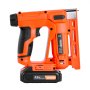VEVOR Grapadora Eléctrica Inalámbrica 2 en 1, Calibre 18, 15 mm, con 1000 Grapas y 1000 Clavos, Agarre de Goma Antideslizante y Cargador, Ideal para Proyectos de Carpintería y Bricolaje, Naranja