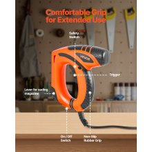 VEVOR Clavadora Eléctrica Pistola de Clavos Eléctrica Calibre 18 Longitud Máxima de 15 mm con 1000 Grapas y 1000 Clavos, Agarre de Goma Antideslizante, para Carpintería, Proyectos de Bricolaje