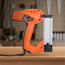 VEVOR Clavadora Eléctrica 2 en 1, Pistola de Clavos Eléctrica Calibre 18 con 1000 Grapas y 1000 Clavos, Agarre de Goma Antideslizante, Ligero y Portátil, para Carpintería, Proyectos de Bricolaje