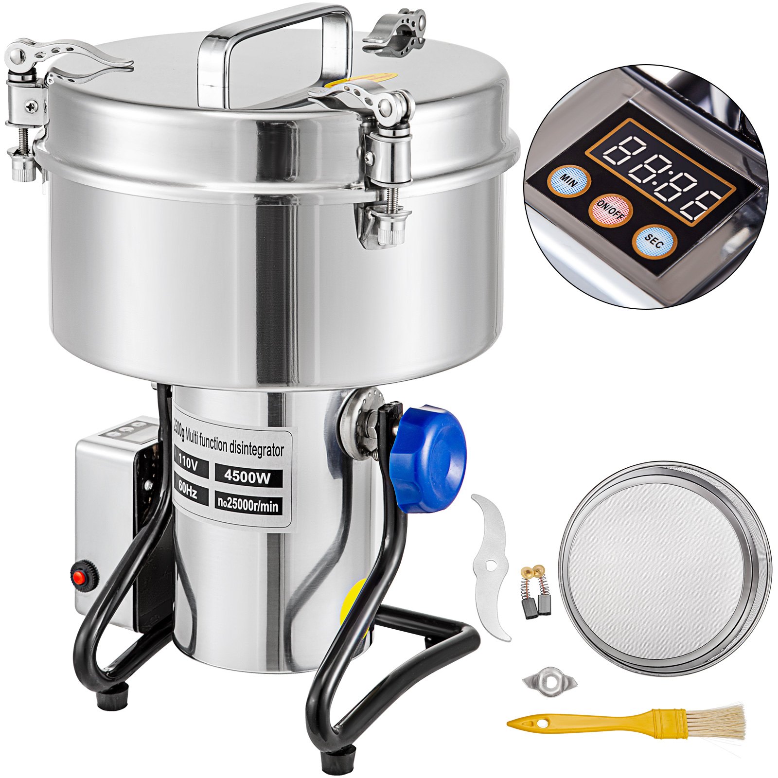 Vevor 2,5 Kg 25000 R/min Molinillo Eléctrico Máquina Para Moler Granos Cereales