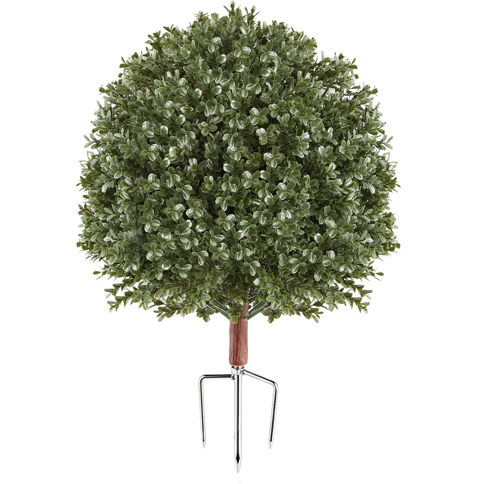 VEVOR Árboles Artificiales Exterior 508 mm 2 Árboles Topiarios Artificiales para Macetas, Bordes, Caminos, con Hojas de PE, Estacas de Acero y Follaje de Boj para Decoración Exterior Verde Todo el Año