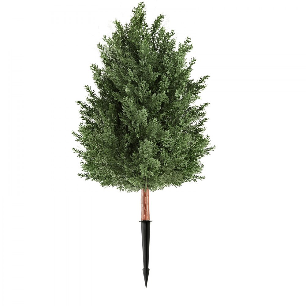 VEVOR Árboles Artificiales Exterior 91 cm, 2 Árboles Topiarios Artificiales para Macetas, Entradas, Caminos, con Hojas de PE, Estacas Integradas y Follaje de Cedro para Decoración Exterior Todo el Año