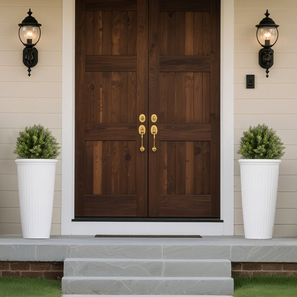 VEVOR Bola de Topiario Artificial de Ciprés para Exterior con Estaca, 406 mm, 2 uds, Plantas Artificiales, Arbustos de Imitación para Decoración, Porche, Patio, Jardín, Balcón y Patio Trasero