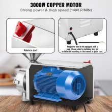 VEVOR Molinillo de Especias Comercial 3000W Acero Inoxidable para Pimientos Maíz