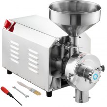 VEVOR Molinillo Eléctrico de Grano 3000 W Molinillo de Especias Comercial de Acero Inoxidable Alta Velocidad Molino de Harina de 100 kg/h para Moler Especias Hierbas Pimientos Maíz Cacahuetes