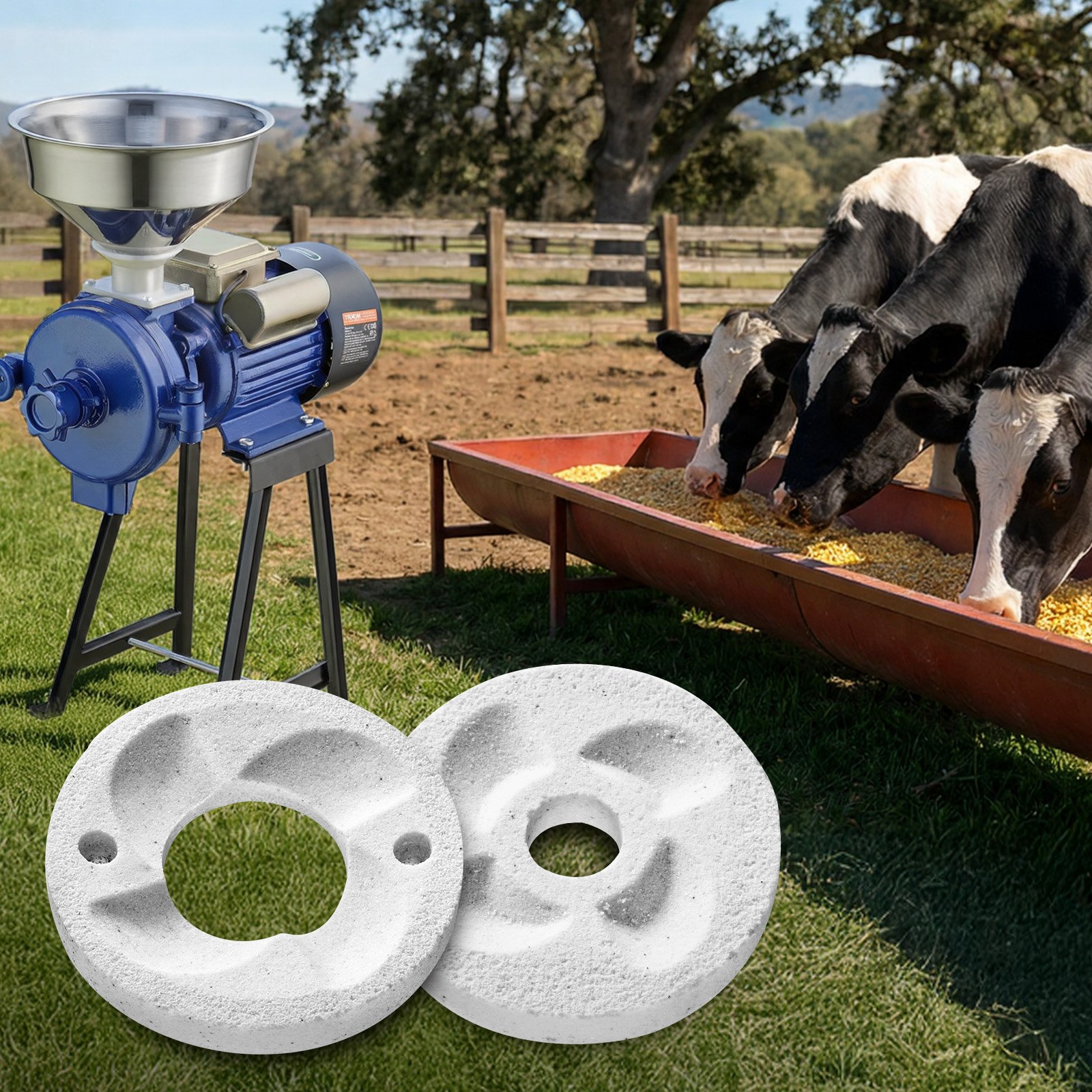 VEVOR Hojas de Molienda para Molino de Granos Eléctrico, Discos de Molinillo de Grano de Mármol en Seco y Húmedo, Placas de Molienda de Repuesto Compatibles con Molinillo de Maíz VEVOR GM-002