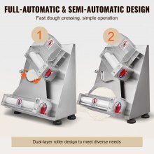 VEVOR Máquina formadora de pizza Prensa de masa eléctrica comercial 3"-12" 260 hojas por hora Laminadora de masa de pizza de acero inoxidable Espesor ajustable para pasteles Pizzerías Panaderías