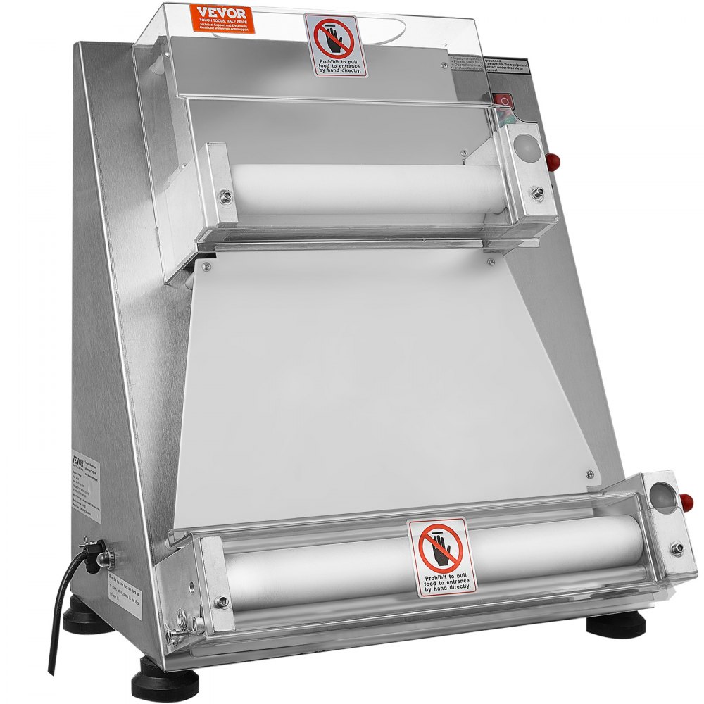 VEVOR Máquina formadora de pizza Prensa de masa eléctrica comercial 7,62-38,1 cm 260 hojas por hora Laminadora de masa de pizza de acero inoxidable Espesor ajustable para pasteles Pizzerías Panaderías