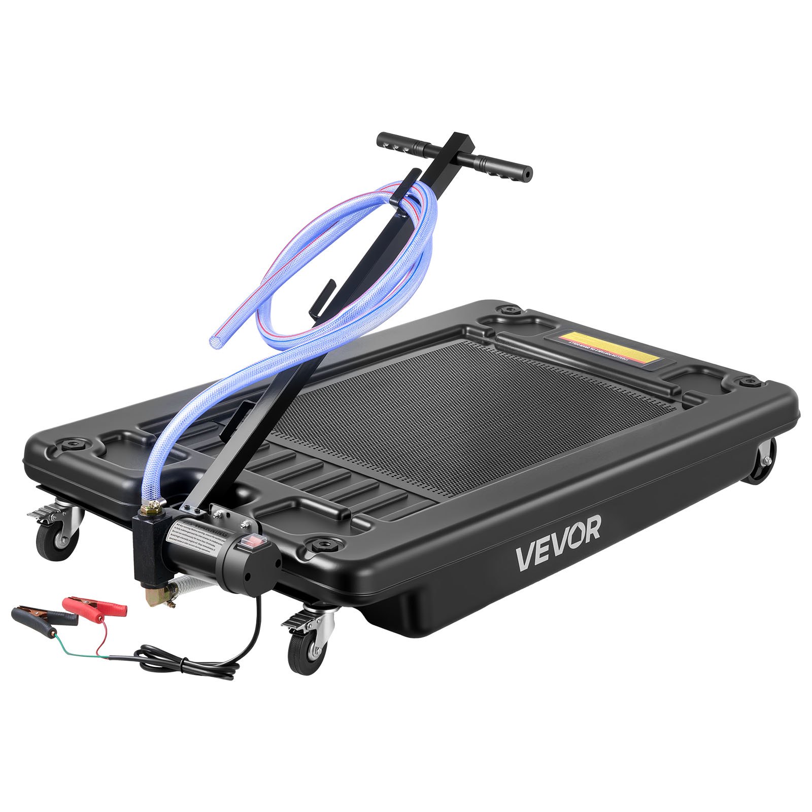 VEVOR Bandeja de Drenaje de Aceite de Perfil Bajo, 64 L, con Ruedas, Bomba Eléctrica y Manguera 2,2 m, a Prueba de Fugas y Resistente a la Corrosión, para Automóviles, SUV, Camiones, Motocicletas
