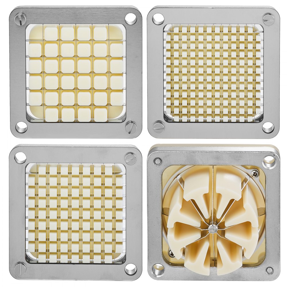 VEVOR Cortador Verduras Eléctrica con 4 Cuchillas Reemplazables Cortador Patatas 40 W Cortador Patatas Cortador de Patatas Fritas Verduras de Acero Inoxidable de Grado Alimenticio Patatas Bonilla