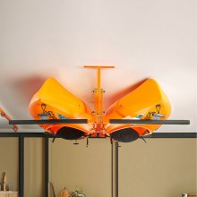 VEVOR Estante de techo para kayak, estante de almacenamiento para 2 kayaks, canoa, remo SUP, estante para kayak colgante de altura ajustable con brazos acolchados, carga máxima 250 libras