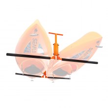 VEVOR Estante de techo para kayak, estante de almacenamiento para 2 kayaks, canoa, remo SUP, estante para kayak colgante de altura ajustable con brazos acolchados, carga máxima 250 libras