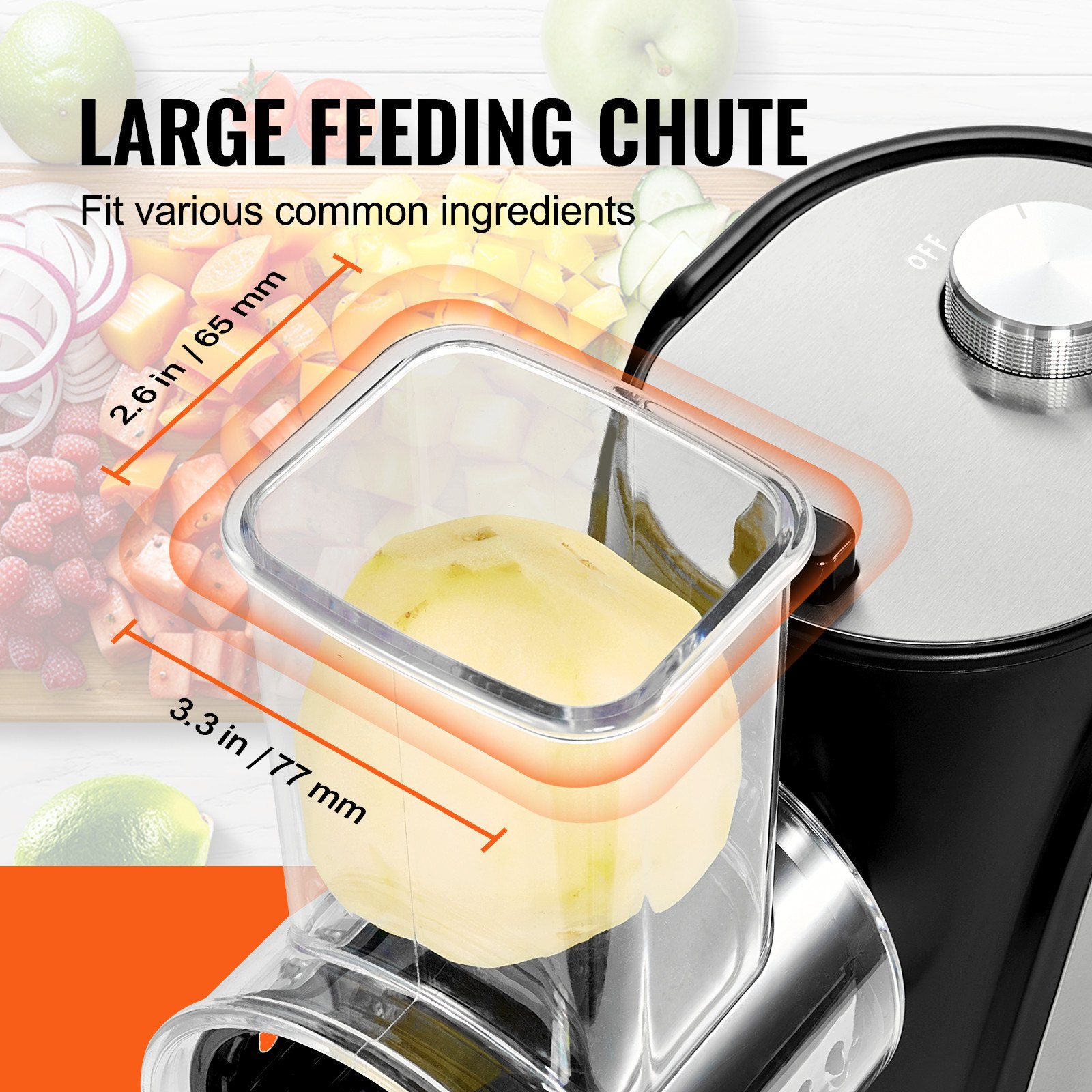 VEVOR Molinillo Rallador de Queso Eléctrico de Alta Potencia 250 W Cortadora de Verduras con 5 Cuchillas Diferentes Ensaladora de Acero Inoxidable y ABS Cortador de Verduras Queso, Cocina, Restaurante