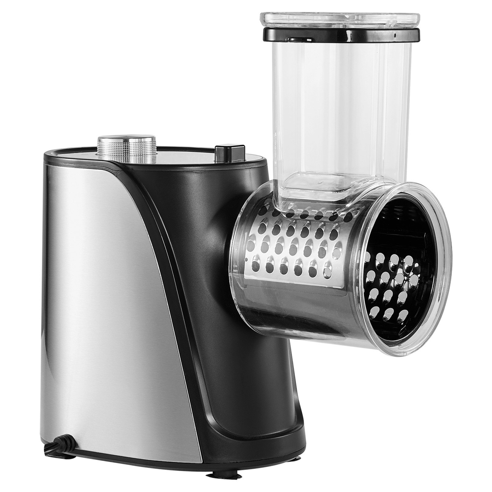 VEVOR Molinillo Rallador de Queso Eléctrico de Alta Potencia 250 W Cortadora de Verduras con 5 Cuchillas Diferentes Ensaladora de Acero Inoxidable y ABS Cortador de Verduras Queso, Cocina, Restaurante