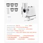 VEVOR Rallador de Queso Eléctrico 5 en 1, ABS, Cortador de Ensaladas de 200 W, con 5 Accesorios, Cuchillas de Acero Inoxidable para Verduras y Queso, Corte Rápido, 240 x 125 x 270 mm, Blanco