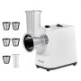VEVOR Rallador de Queso Eléctrico 5 en 1, ABS, Cortador de Ensaladas de 200 W, con 5 Accesorios, Cuchillas de Acero Inoxidable para Verduras y Queso, Corte Rápido, 240 x 125 x 270 mm, Blanco