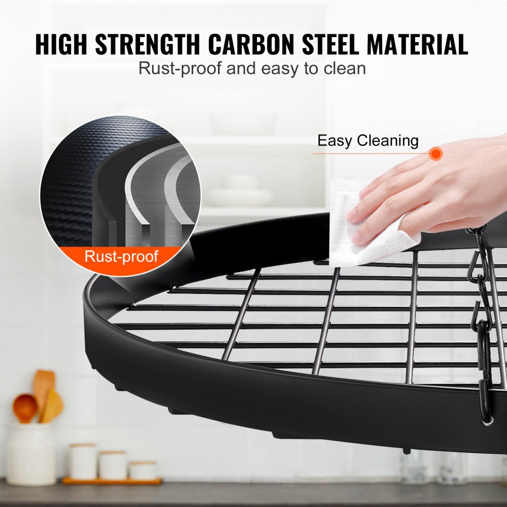 VEVOR Estante colgante para macetas de 36 pulgadas, soporte de techo con 20 ganchos en S, peso de carga de 80 libras, ideal para el hogar, restaurante, utensilios de cocina de cocina, utensilios de