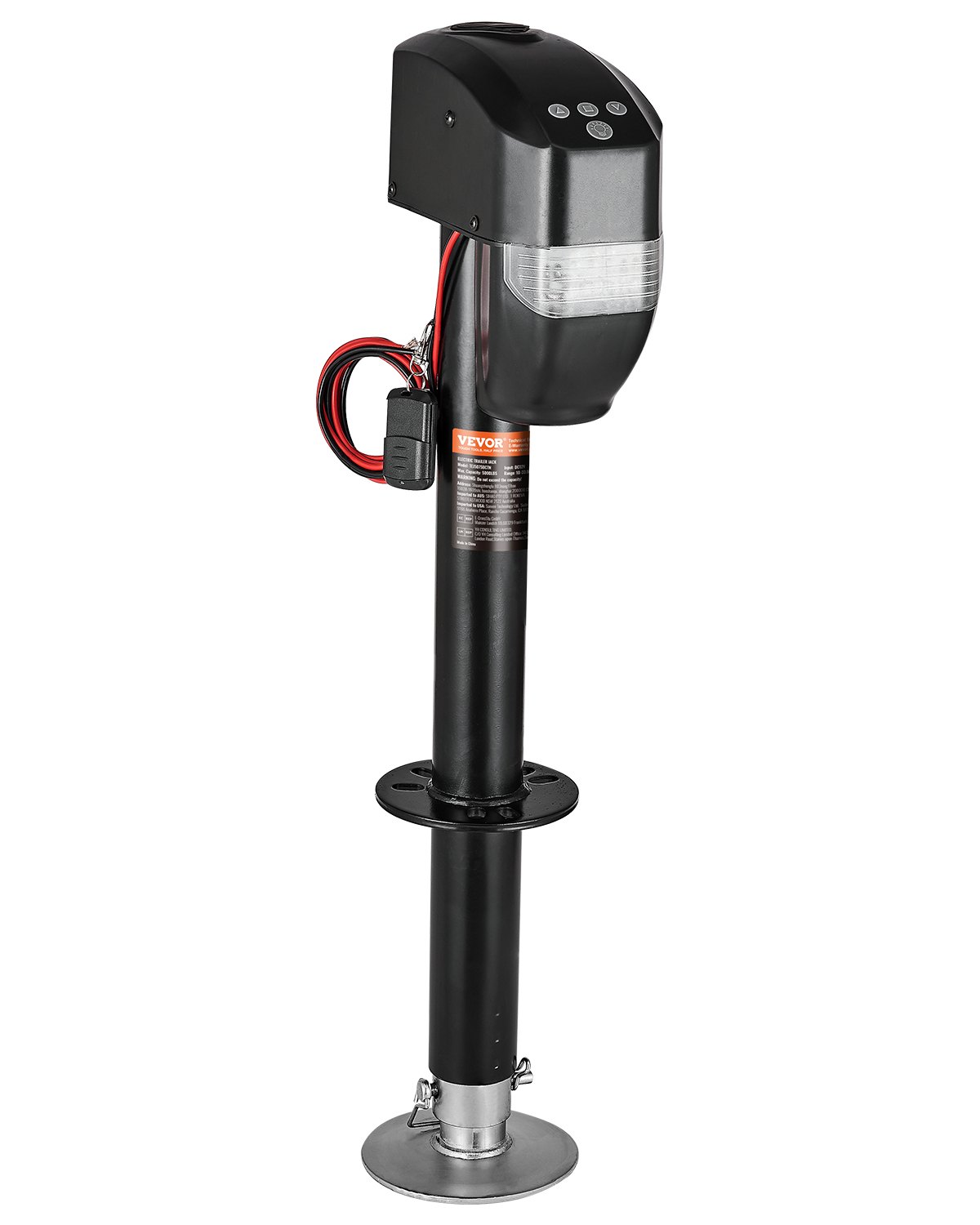 VEVOR Electric Trailer Jack, 2267 kg, Motorhome Electric Trailer Support with 2-Way Connection, Remote Control, Crank Handle & Jack Cover, 255-860 mm Lift, for Trailers and Motorhomes