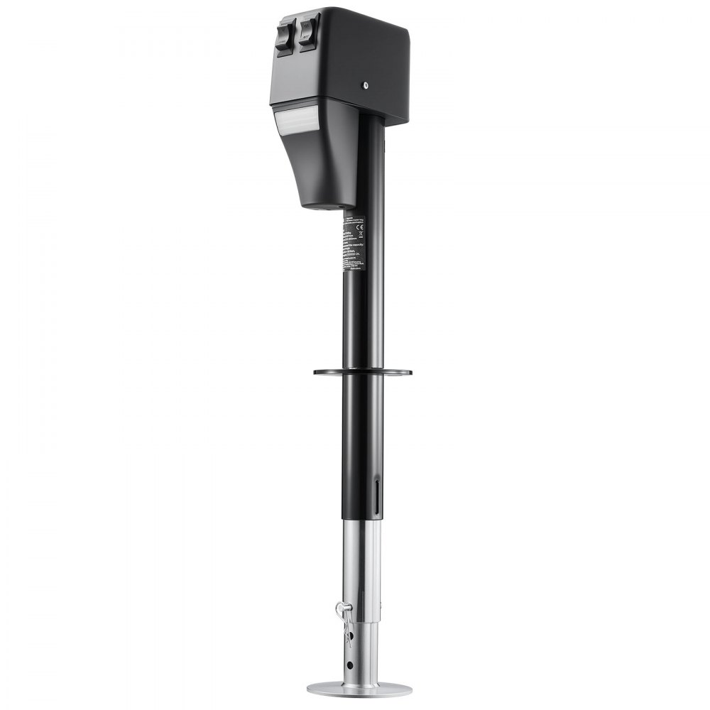 VEVOR Gato de Remolque Eléctrico Carga de 2268 kg, Motor de 12 V CC, Gato Eléctrico para Remolque con Cubierta Protectora y luz LED para Caravanas, Autocaravanas, Vehículos Recreativos, Negro
